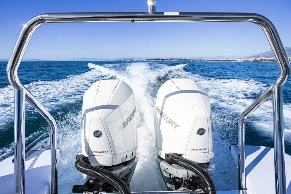 The Axopar 37 XC twin Mercury engines