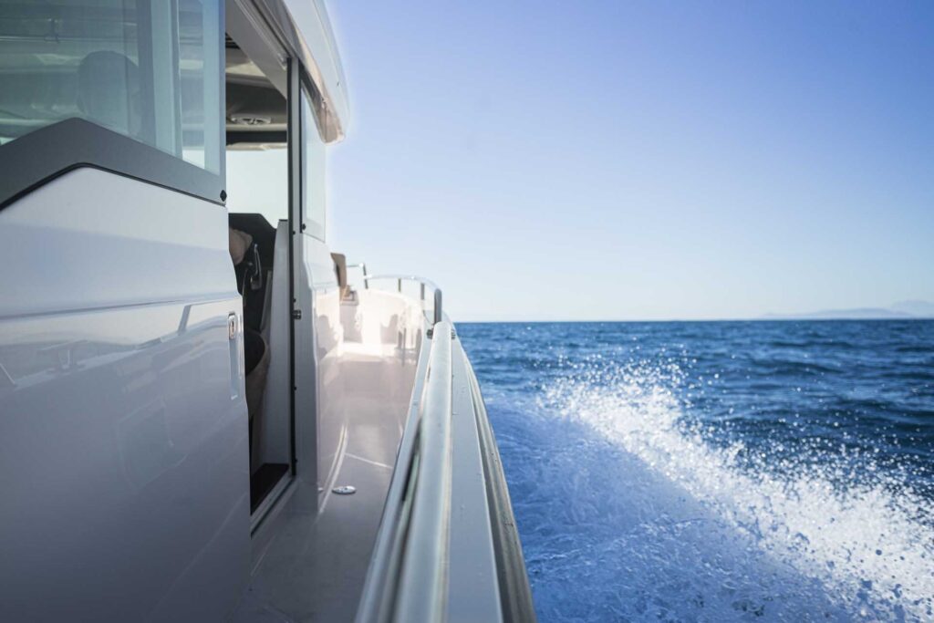 view from the Calypso yacht right side while speeding