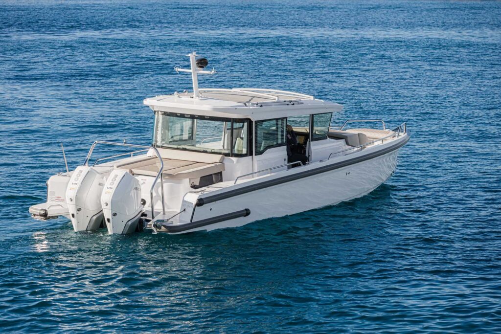 The yacht Calypso in the blue Aegean waters