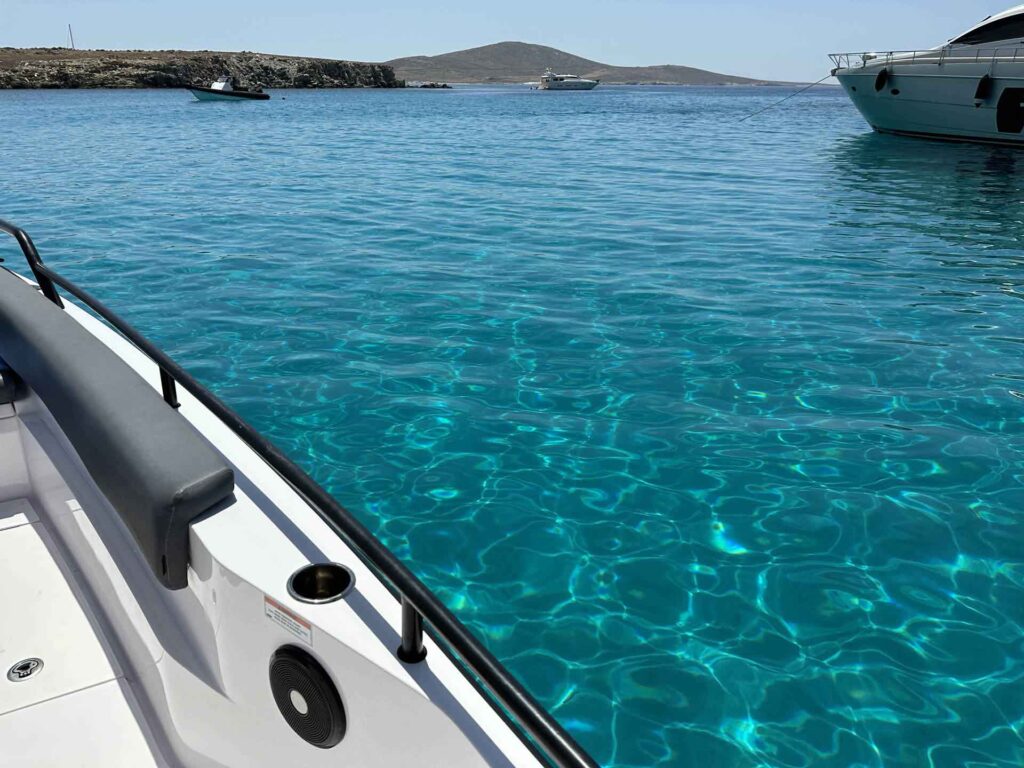 Bay with yachts anchored